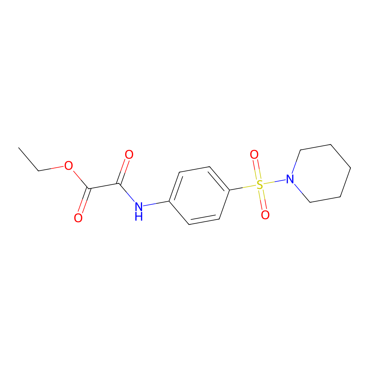 Ethyl oxo{[4-(piperidin-1-ylsulfonyl)phenyl]amino}acetate molecular structure, CAS 600147-74-8