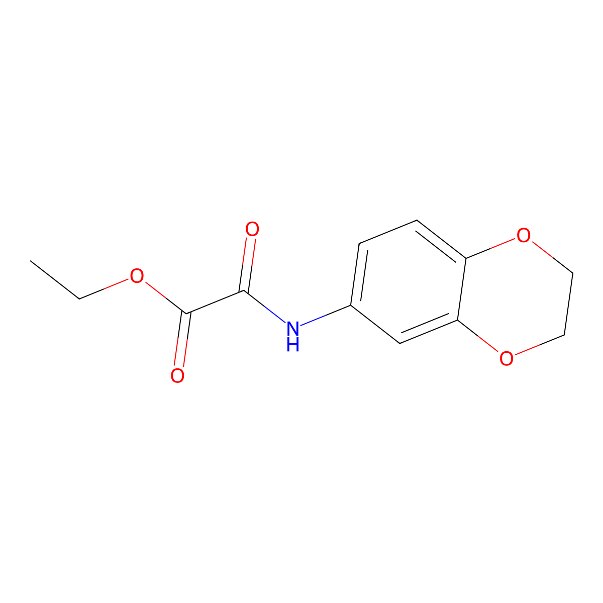 Ethyl (2,3-dihydro-1,4-benzodioxin-6-ylamino)(oxo)acetate molecular structure, CAS 600147-89-5
