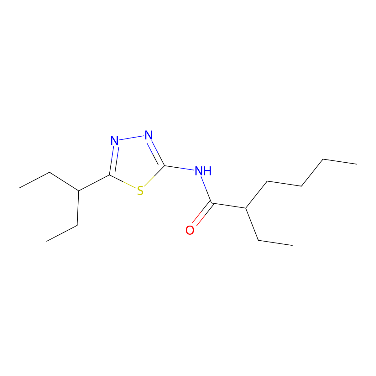 2-ethyl-N-[5-(pentan-3-yl)-1,3,4-thiadiazol-2-yl]hexanamide molecular structure, CAS 600147-98-6