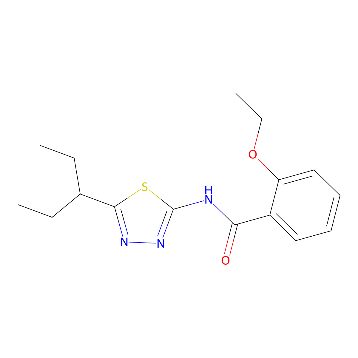 2-ethoxy-N-(5-pentan-3-yl-1,3,4-thiadiazol-2-yl)benzamide molecular structure, CAS 600148-07-0
