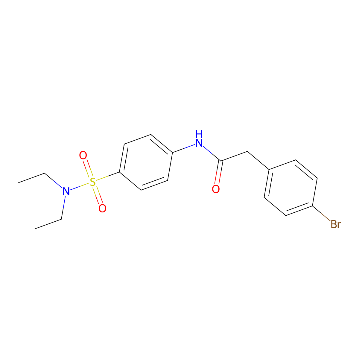 2-(4-bromophenyl)-N-[4-(diethylsulfamoyl)phenyl]acetamide molecular structure, CAS 600148-17-2