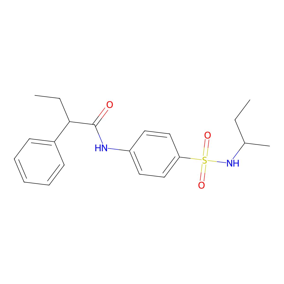 N-[4-(butan-2-ylsulfamoyl)phenyl]-2-phenylbutanamide molecular structure, CAS 600148-32-1