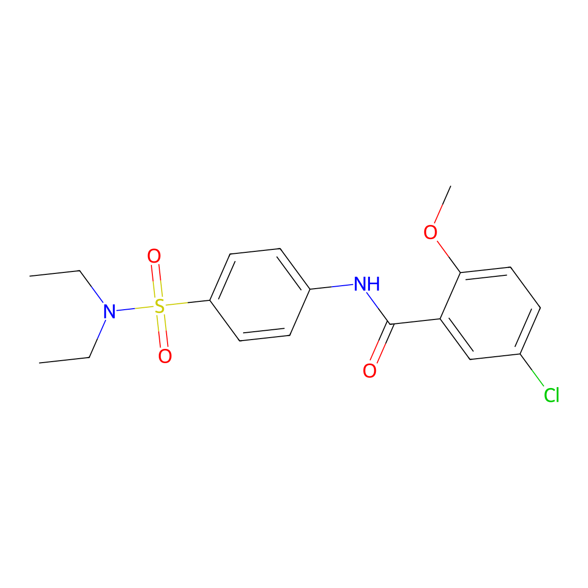 5-chloro-N-[4-(diethylsulfamoyl)phenyl]-2-methoxybenzamide molecular structure, CAS 600148-64-9