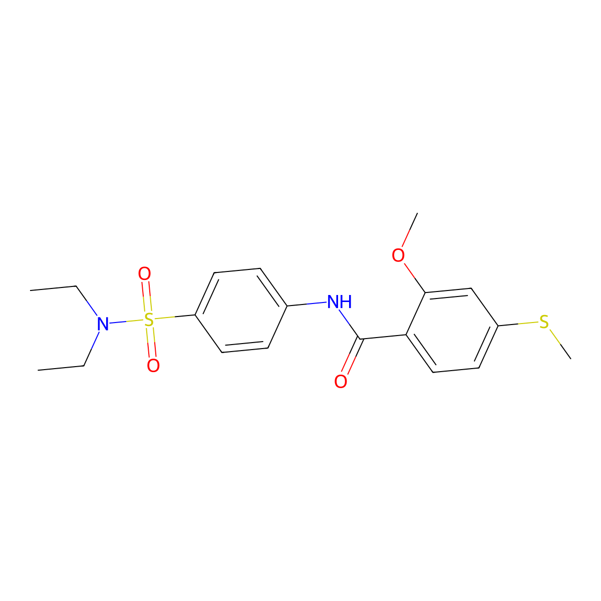 N-[4-(diethylsulfamoyl)phenyl]-2-methoxy-4-methylsulfanylbenzamide molecular structure, CAS 600149-05-1