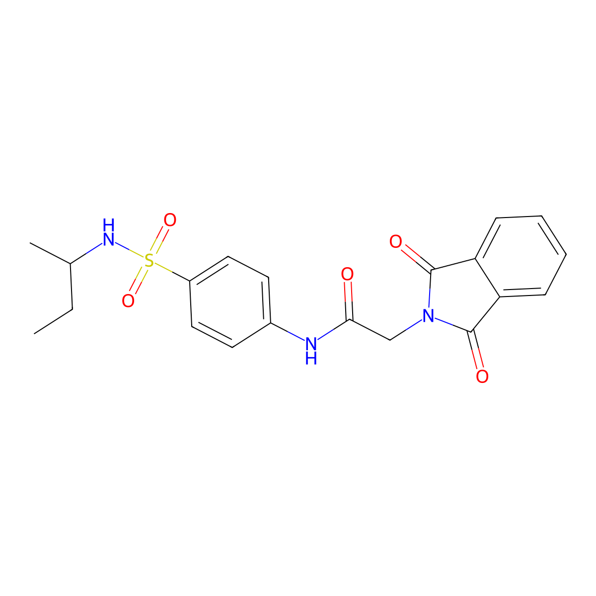 N-[4-(butan-2-ylsulfamoyl)phenyl]-2-(1,3-dioxoisoindol-2-yl)acetamide molecular structure, CAS 600149-62-0