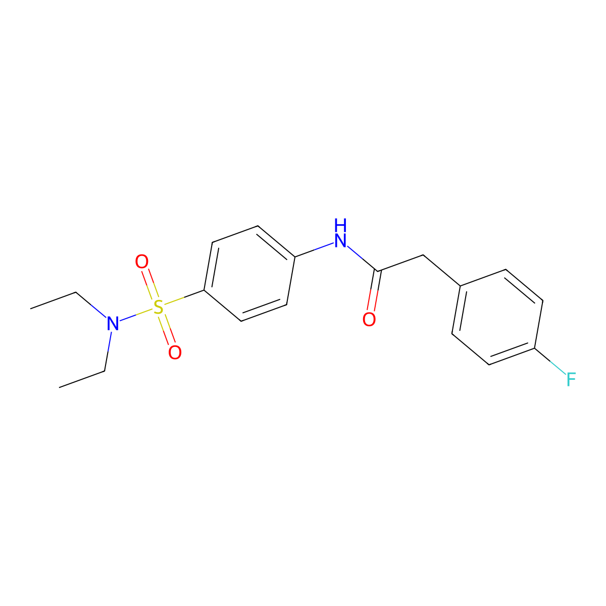 N-[4-(diethylsulfamoyl)phenyl]-2-(4-fluorophenyl)acetamide molecular structure, CAS 600150-14-9