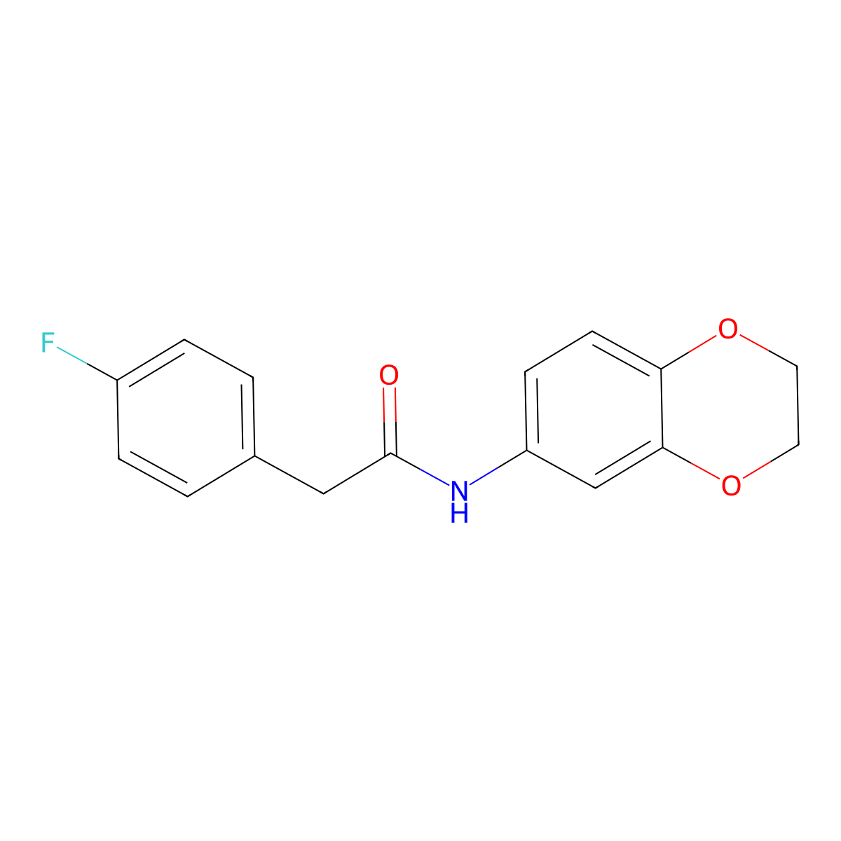 N-(2,3-dihydro-1,4-benzodioxin-6-yl)-2-(4-fluorophenyl)acetamide molecular structure, CAS 600150-21-8