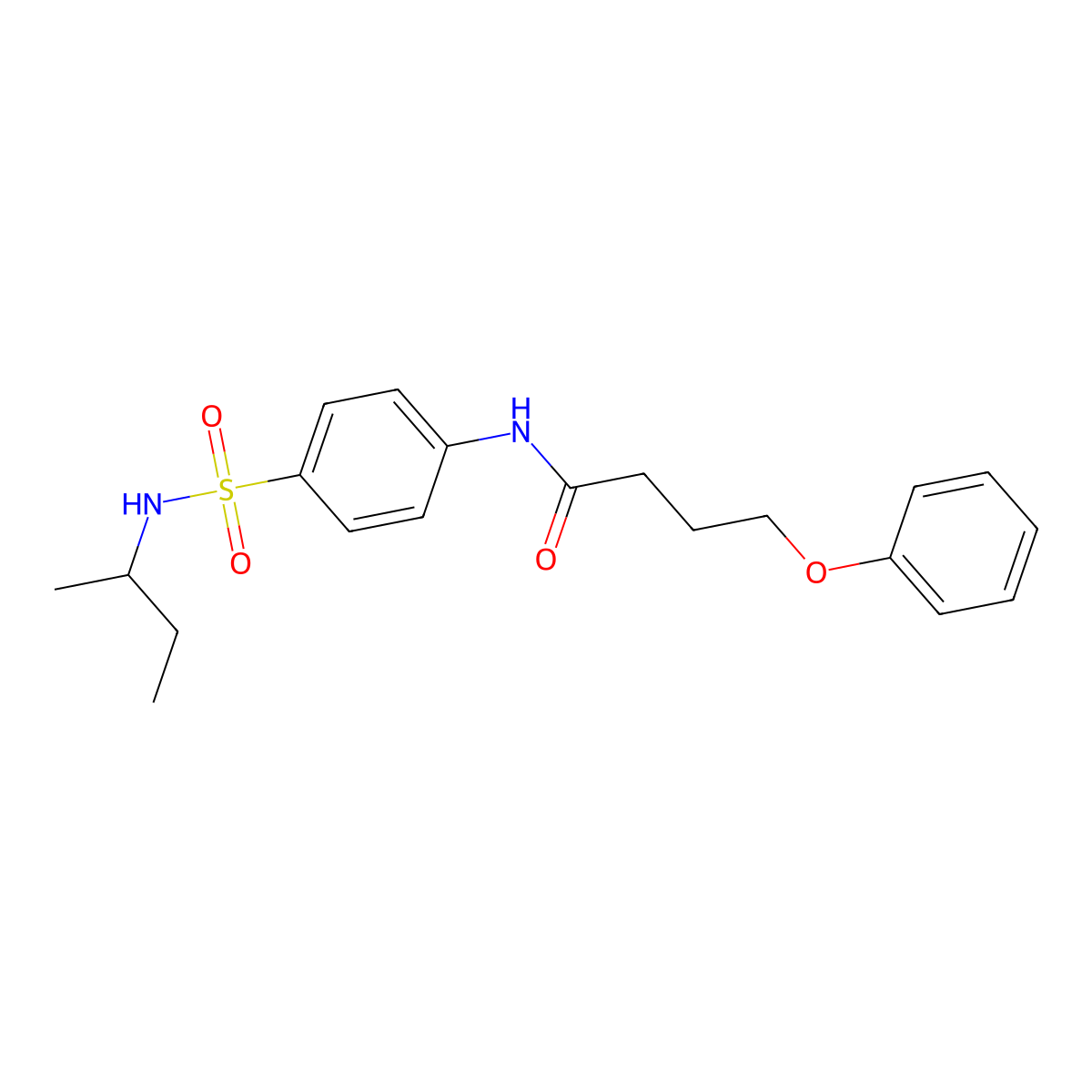 N-[4-(butan-2-ylsulfamoyl)phenyl]-4-phenoxybutanamide molecular structure, CAS 600150-34-3