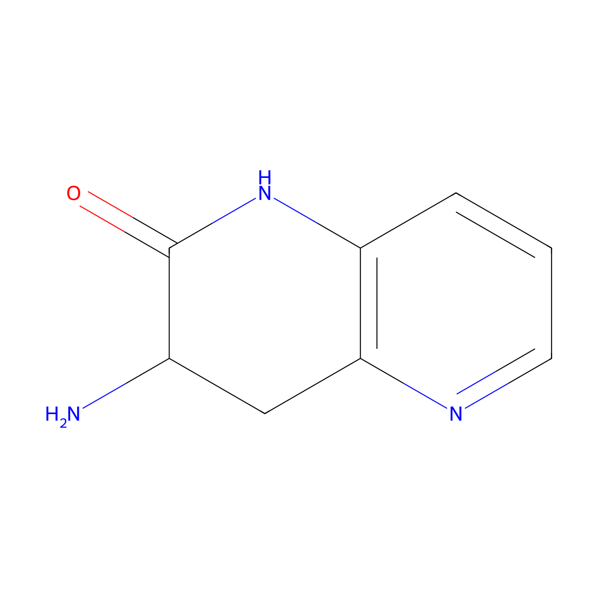 3-Amino-3,4-dihydro-1,5-naphthyridin-2(1H)-one molecular structure, CAS 600157-67-3