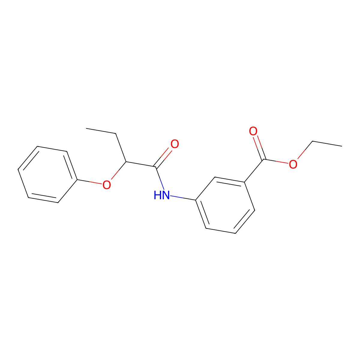 Ethyl 3-[(2-phenoxybutanoyl)amino]benzoate molecular structure, CAS 600158-71-2