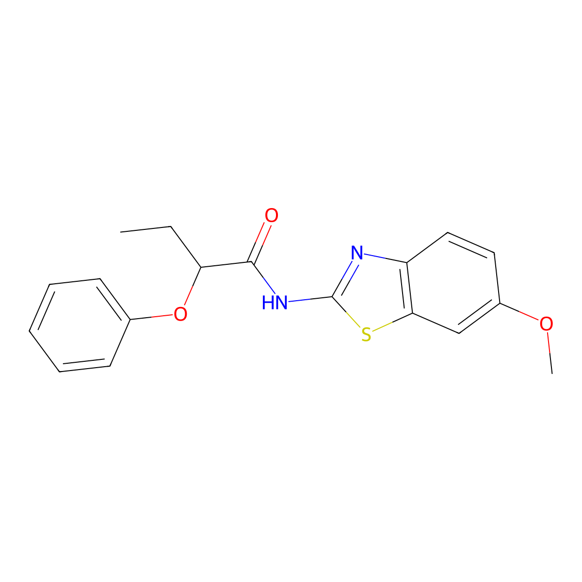 N-(6-methoxy-1,3-benzothiazol-2-yl)-2-phenoxybutanamide molecular structure, CAS 600158-77-8
