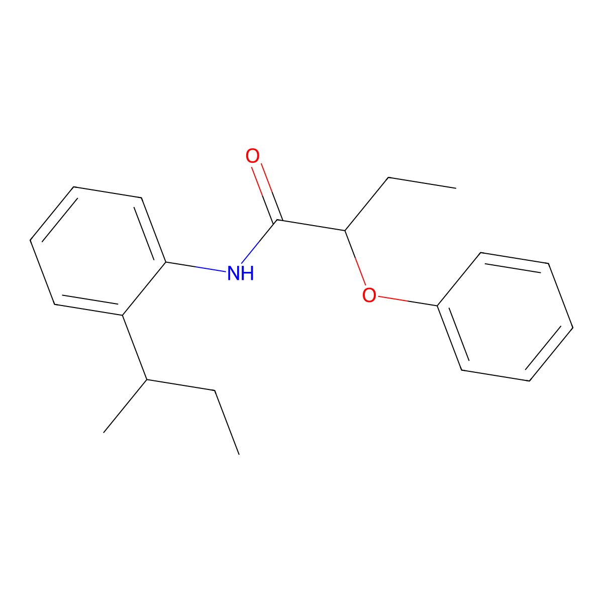 N-(2-butan-2-ylphenyl)-2-phenoxybutanamide molecular structure, CAS 600158-91-6