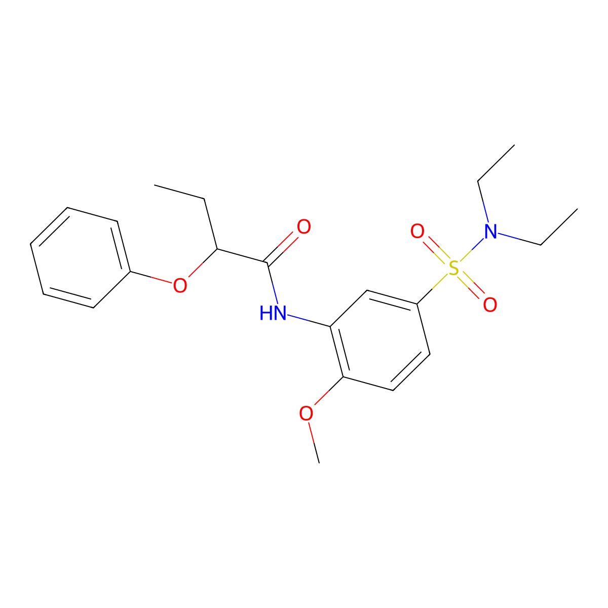 N-[5-(diethylsulfamoyl)-2-methoxyphenyl]-2-phenoxybutanamide molecular structure, CAS 600158-92-7