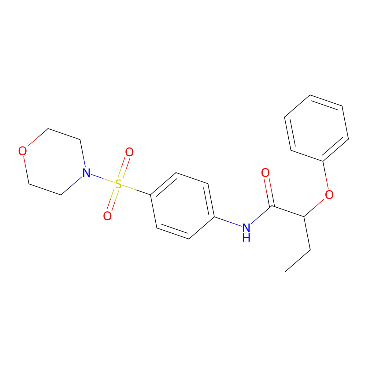 N-[4-(morpholin-4-ylsulfonyl)phenyl]-2-phenoxybutanamide molecular structure, CAS 600158-96-1