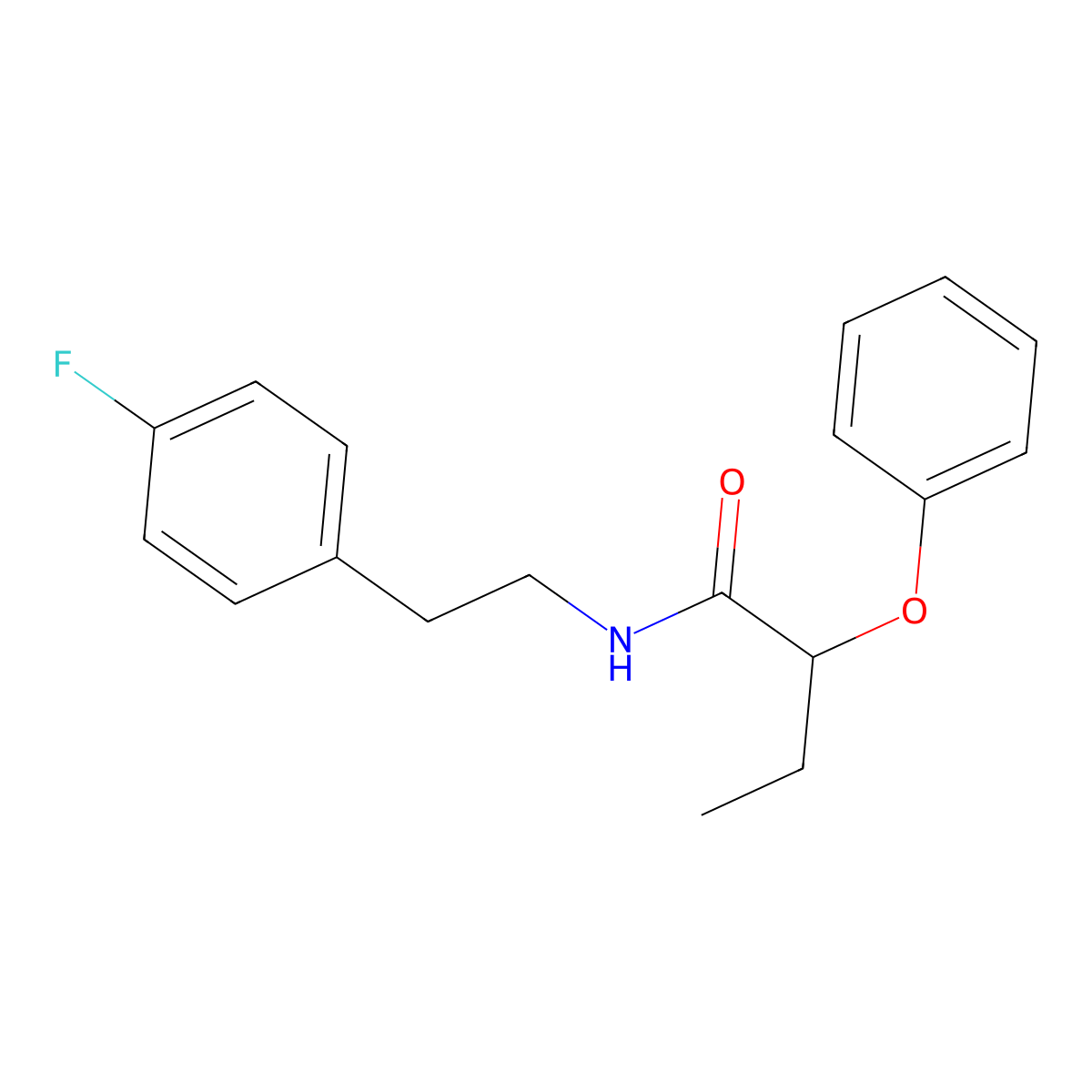 N-[2-(4-fluorophenyl)ethyl]-2-phenoxybutanamide molecular structure, CAS 600158-99-4