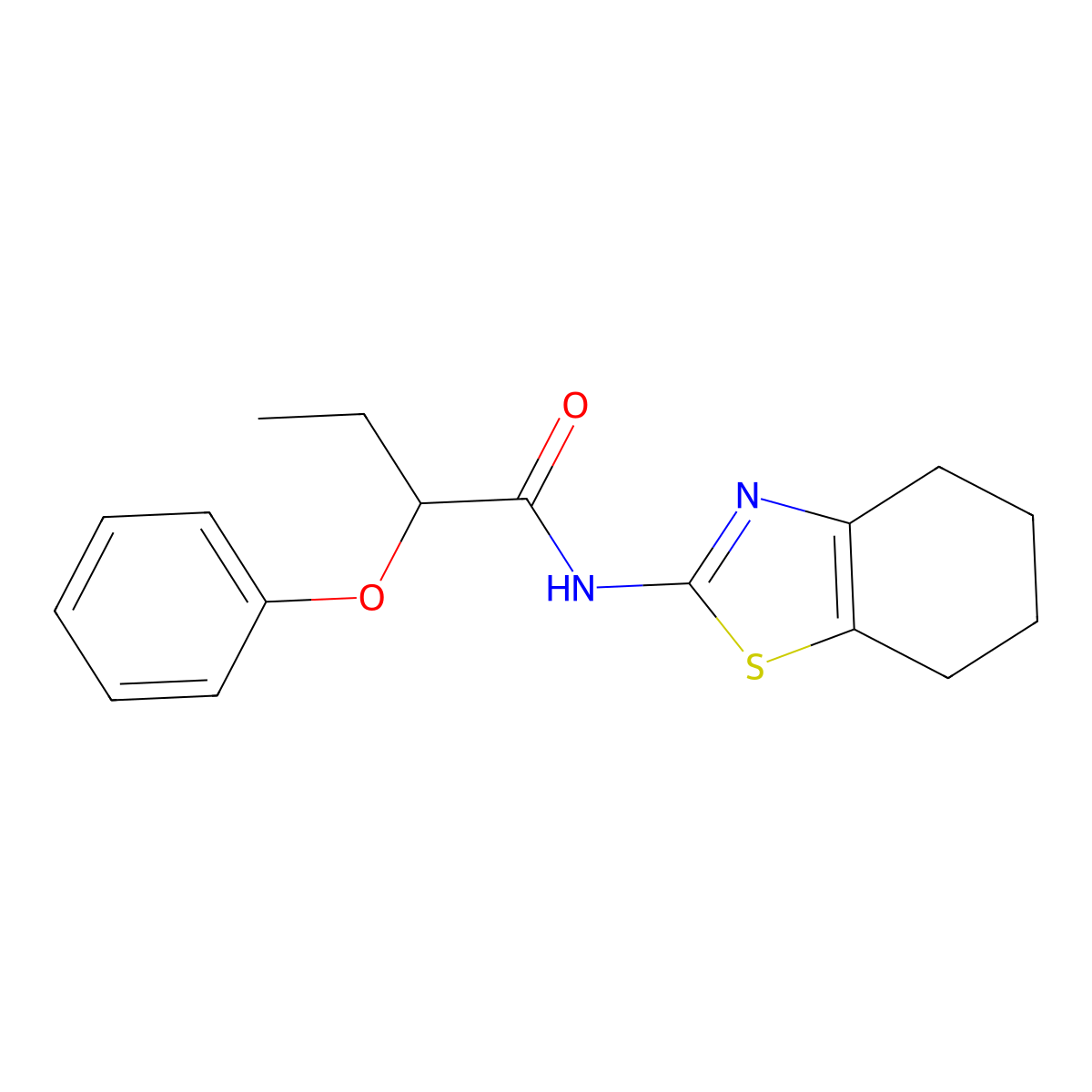 2-phenoxy-N-(4,5,6,7-tetrahydro-1,3-benzothiazol-2-yl)butanamide molecular structure, CAS 600159-12-4