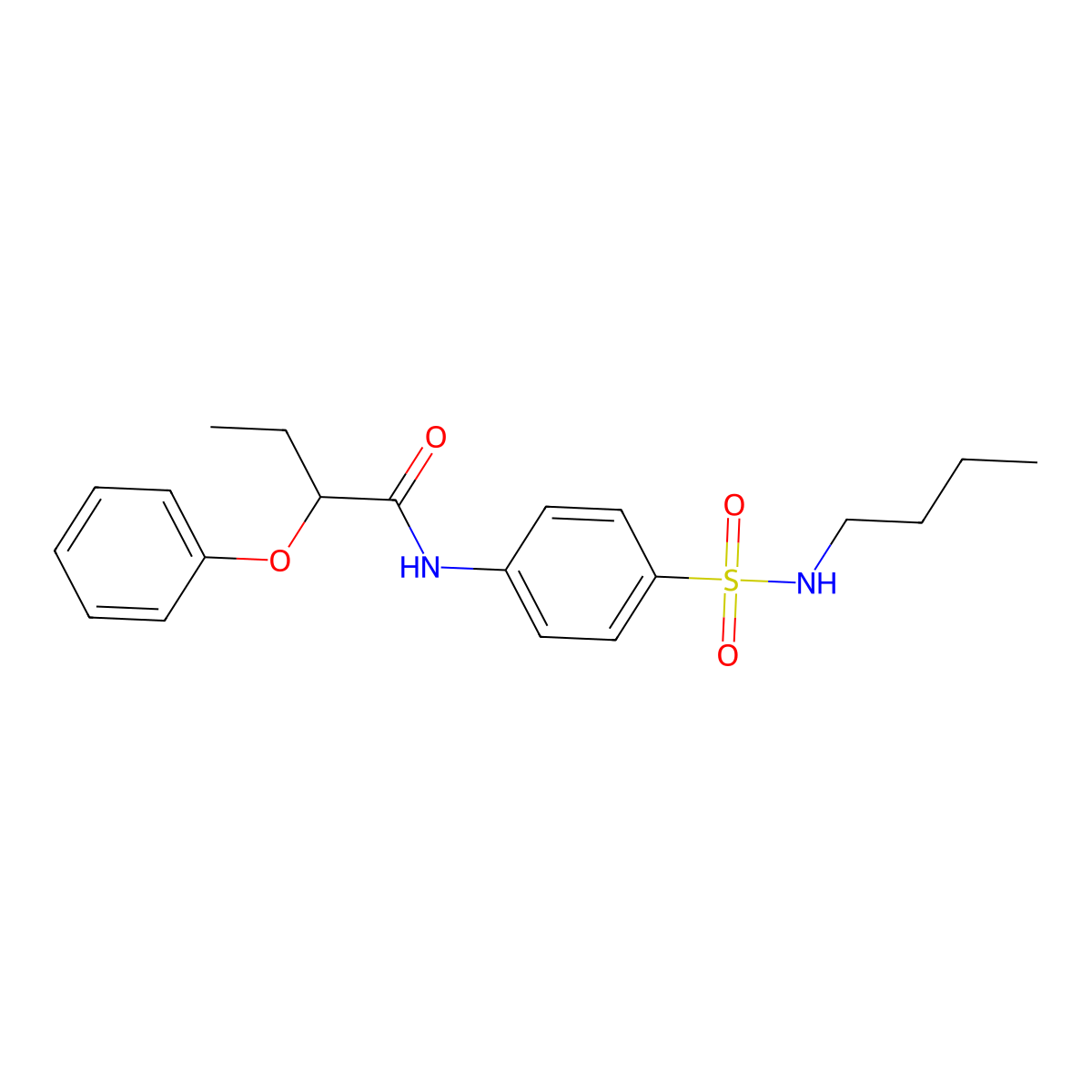 N-[4-(butylsulfamoyl)phenyl]-2-phenoxybutanamide molecular structure, CAS 600159-23-7