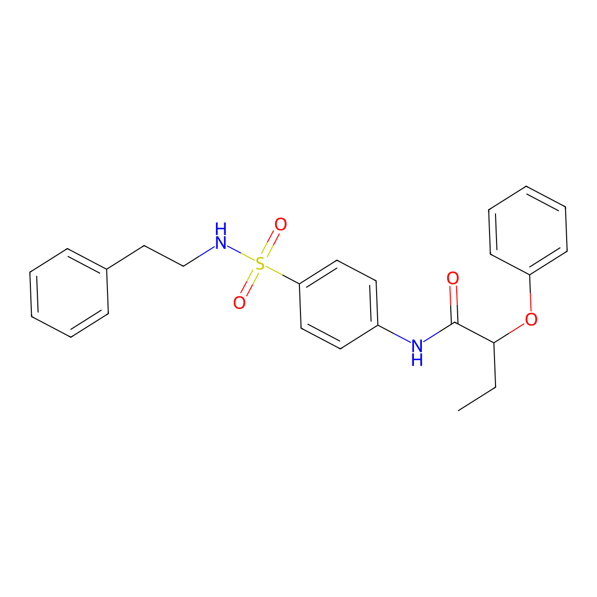 2-phenoxy-N-{4-[(2-phenylethyl)sulfamoyl]phenyl}butanamide molecular structure, CAS 600159-25-9