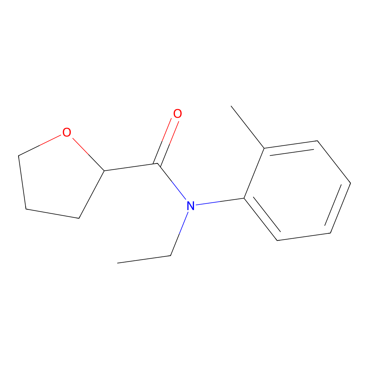 N-ethyl-N-(2-methylphenyl)oxolane-2-carboxamide molecular structure, CAS 600159-48-6