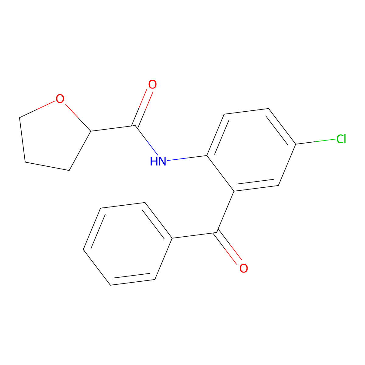 N-(2-benzoyl-4-chlorophenyl)oxolane-2-carboxamide molecular structure, CAS 600159-52-2