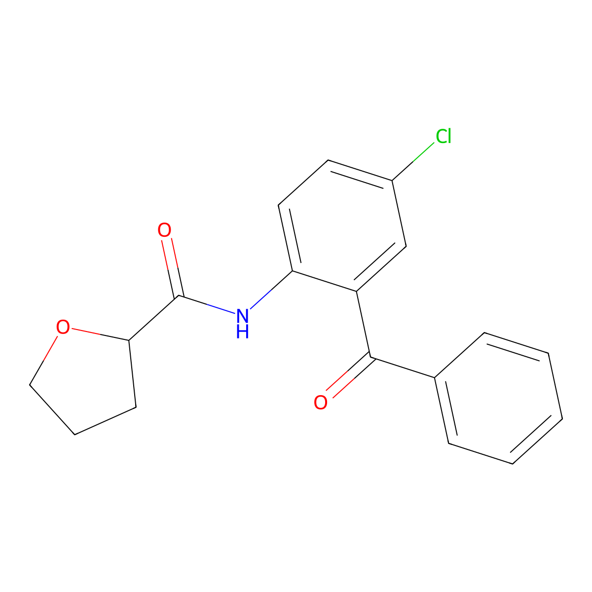 N-(2-benzoyl-4-chlorophenyl)oxolane-2-carboxamide molecular structure, CAS 600159-52-2