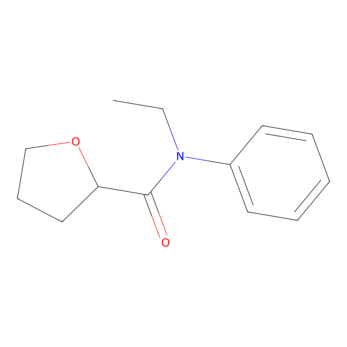 N-ethyl-N-phenyloxolane-2-carboxamide molecular structure, CAS 600159-57-7