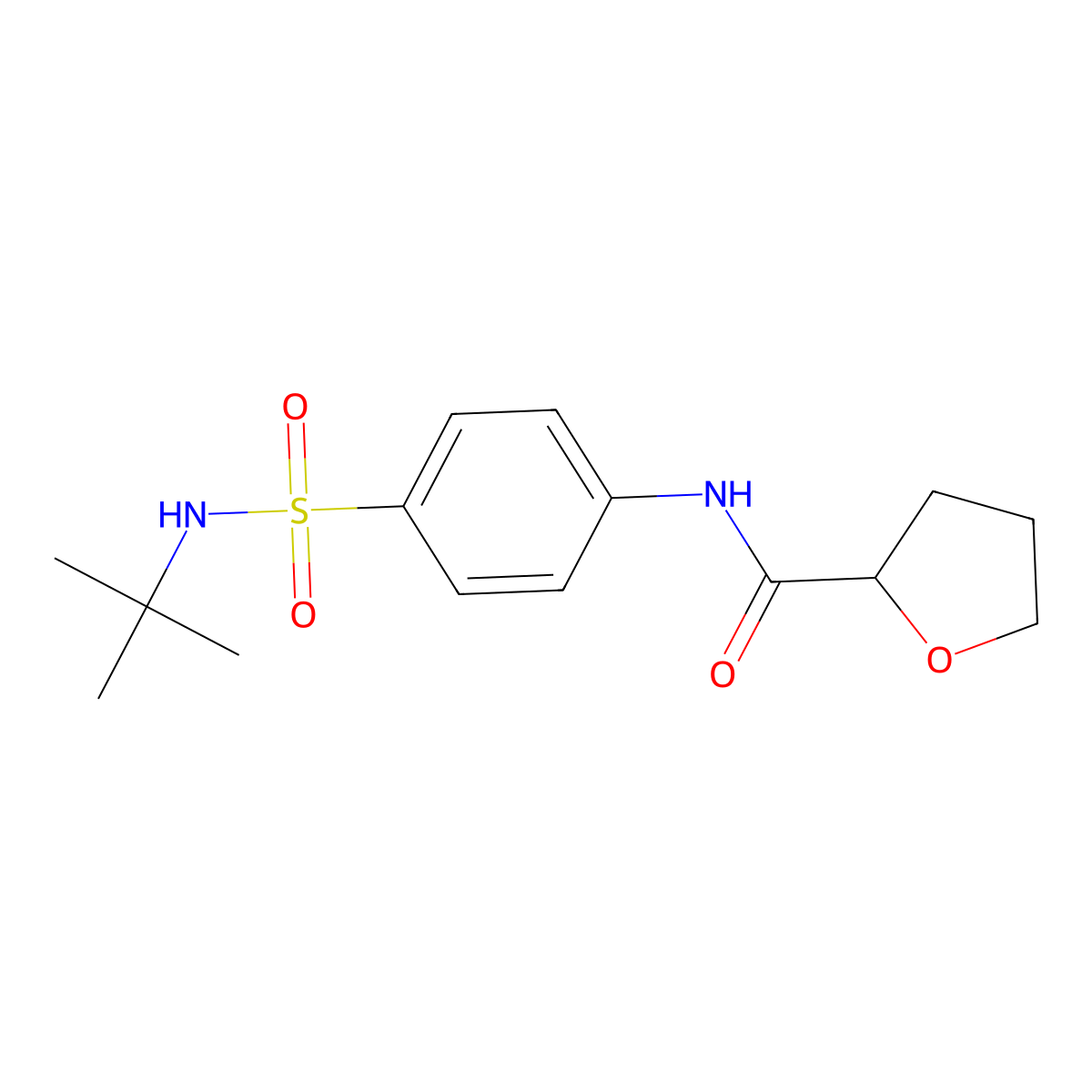 N-[4-(tert-butylsulfamoyl)phenyl]oxolane-2-carboxamide molecular structure, CAS 600160-02-9