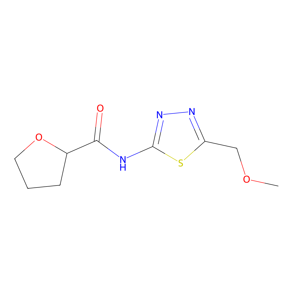 N-[5-(methoxymethyl)-1,3,4-thiadiazol-2-yl]oxolane-2-carboxamide molecular structure, CAS 600160-09-6