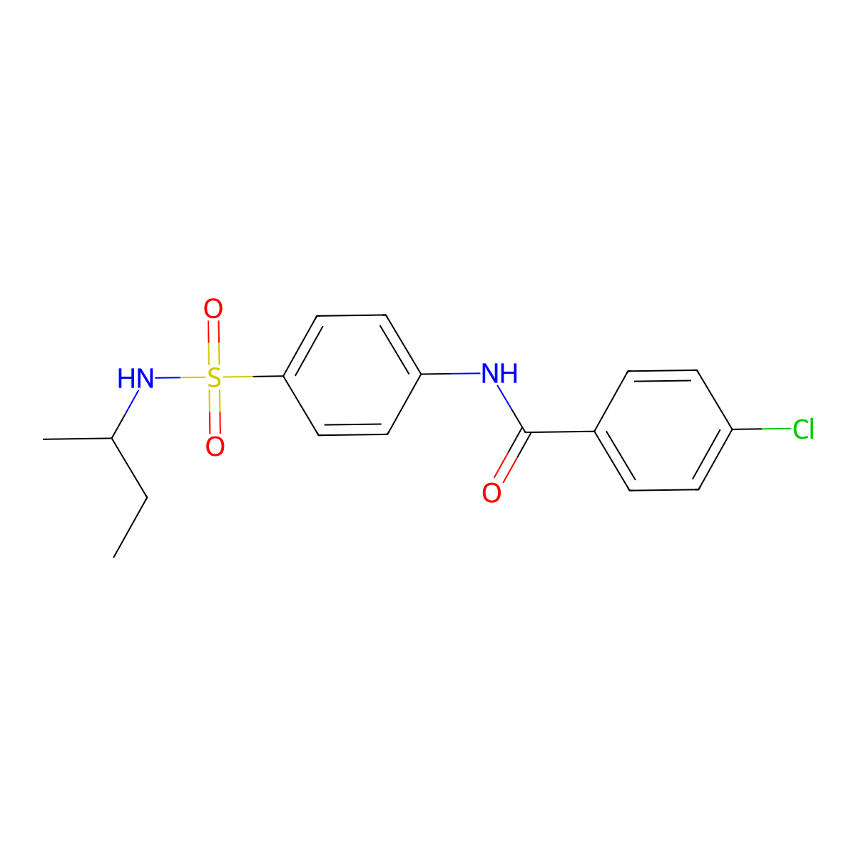 N-[4-(butan-2-ylsulfamoyl)phenyl]-4-chlorobenzamide molecular structure, CAS 600160-43-8