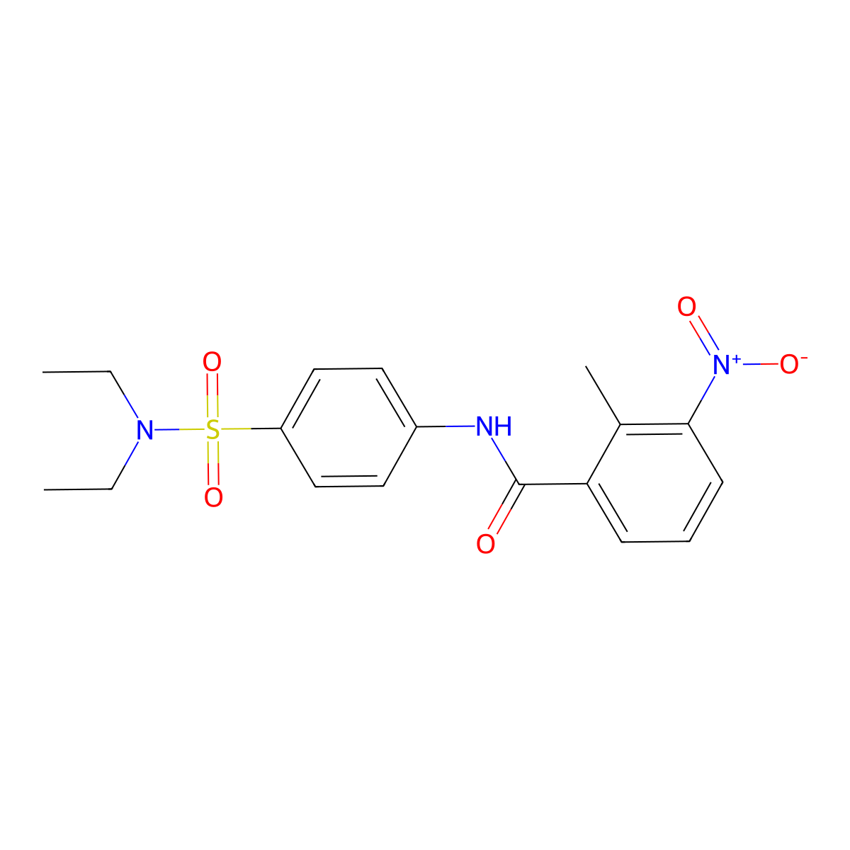 N-[4-(diethylsulfamoyl)phenyl]-2-methyl-3-nitrobenzamide molecular structure, CAS 600160-79-0