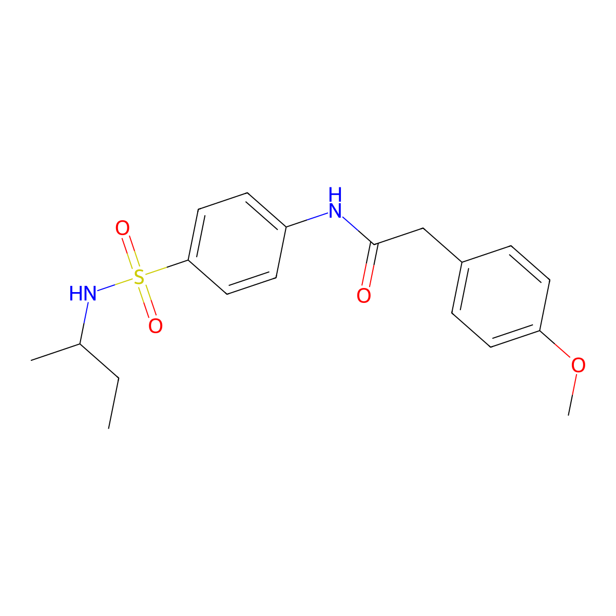 N-[4-(butan-2-ylsulfamoyl)phenyl]-2-(4-methoxyphenyl)acetamide molecular structure, CAS 600160-94-9