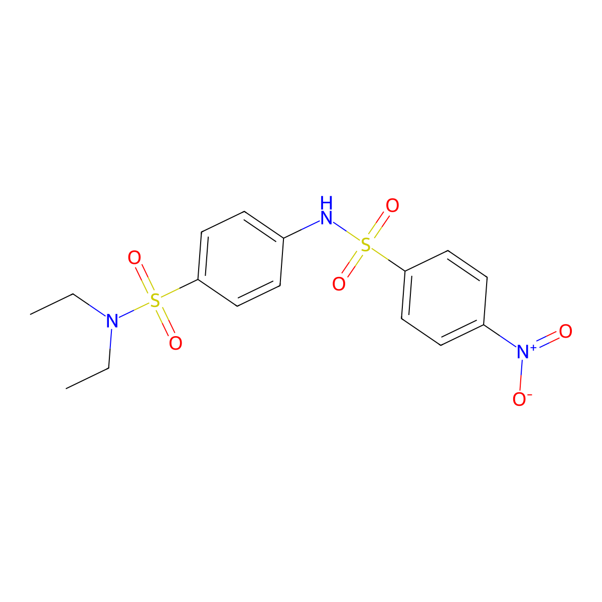 N,N-diethyl-4-[(4-nitrophenyl)sulfonylamino]benzenesulfonamide molecular structure, CAS 600161-60-2