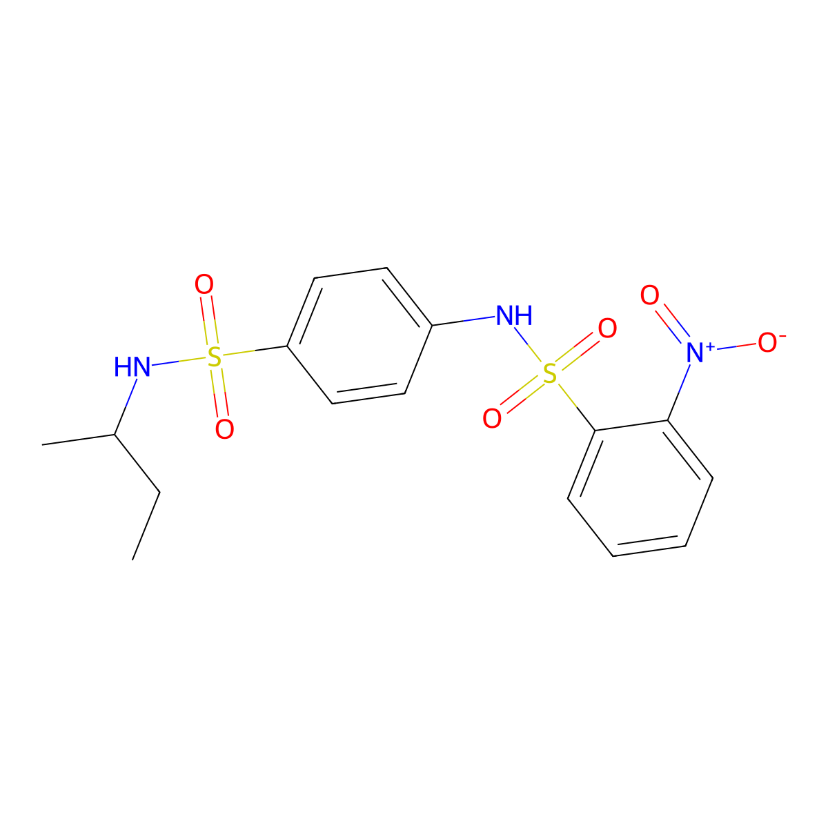 N-[4-(butan-2-ylsulfamoyl)phenyl]-2-nitrobenzenesulfonamide molecular structure, CAS 600161-84-0