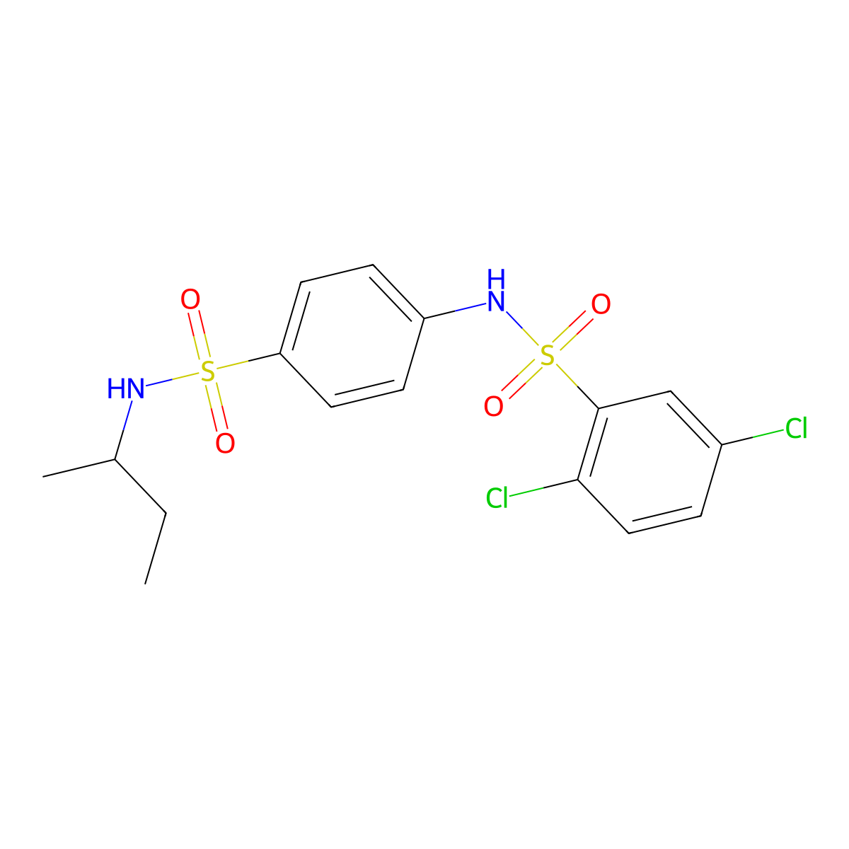 N-[4-(butan-2-ylsulfamoyl)phenyl]-2,5-dichlorobenzenesulfonamide molecular structure, CAS 600162-18-3