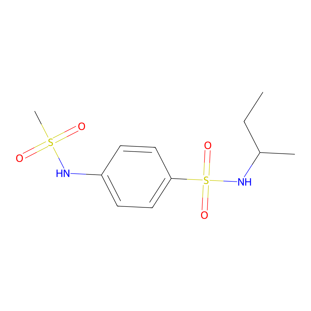 N-(butan-2-yl)-4-[(methylsulfonyl)amino]benzenesulfonamide molecular structure, CAS 600162-26-3