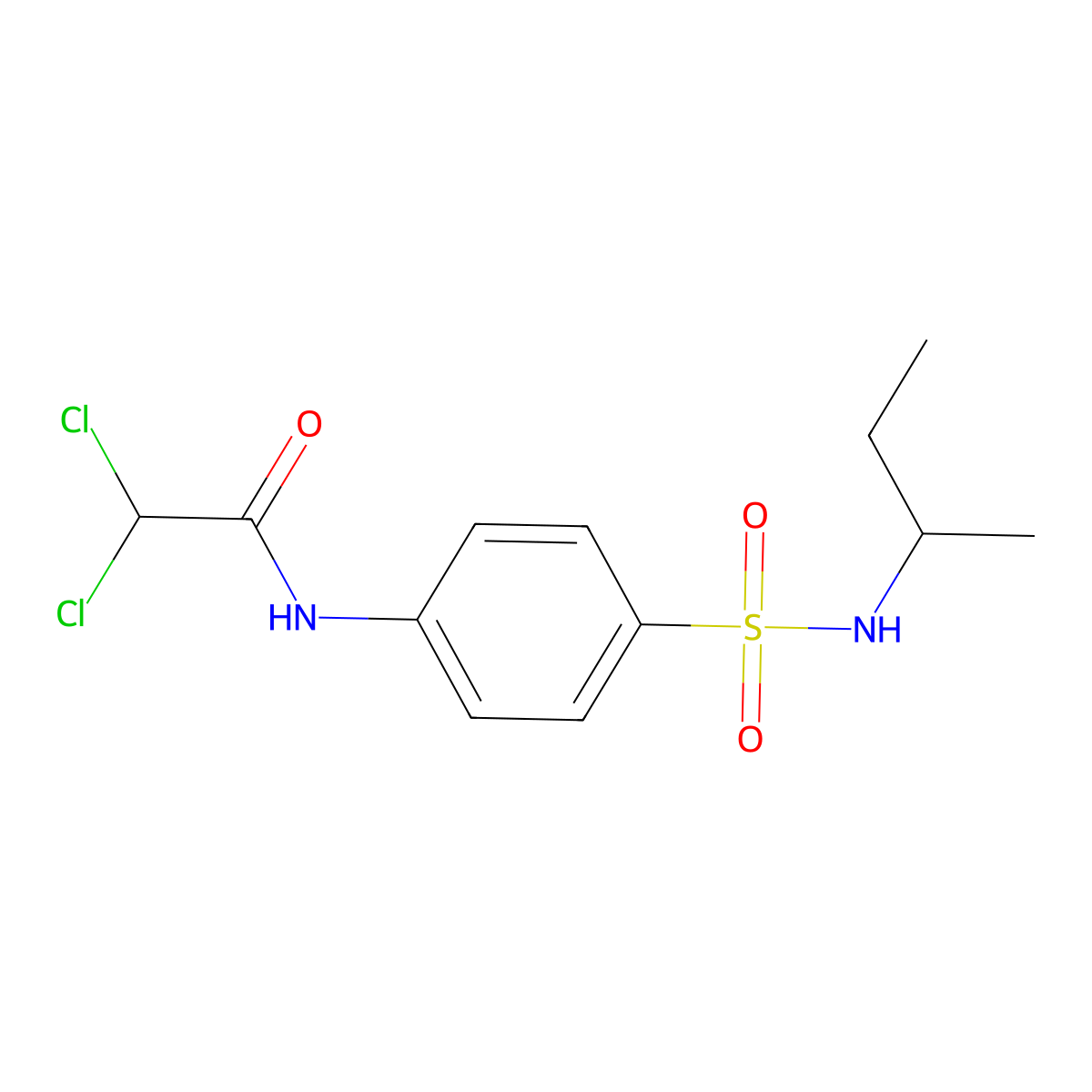 N-[4-(butan-2-ylsulfamoyl)phenyl]-2,2-dichloroacetamide molecular structure, CAS 600163-08-4