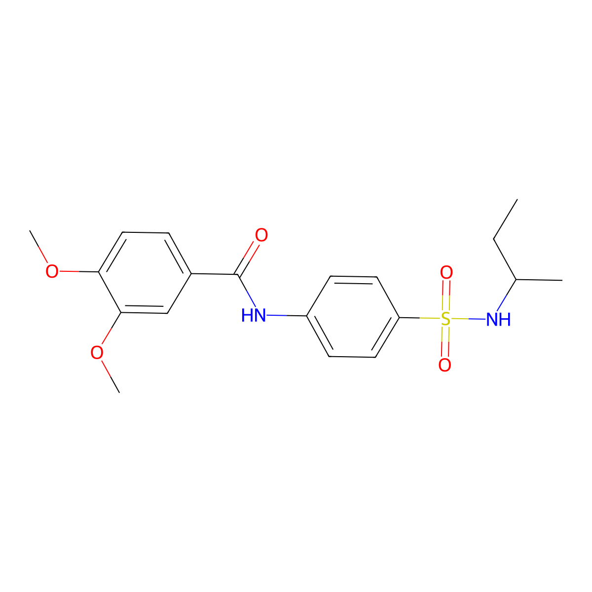 N-[4-(butan-2-ylsulfamoyl)phenyl]-3,4-dimethoxybenzamide molecular structure, CAS 600163-32-4
