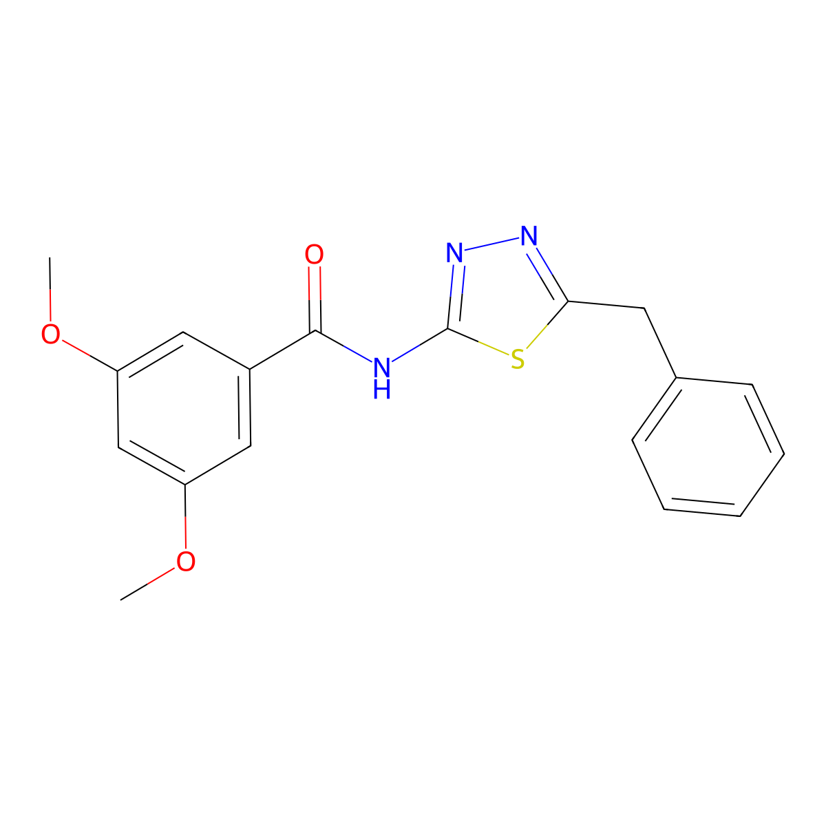 N-(5-benzyl-1,3,4-thiadiazol-2-yl)-3,5-dimethoxybenzamide molecular structure, CAS 600163-45-9
