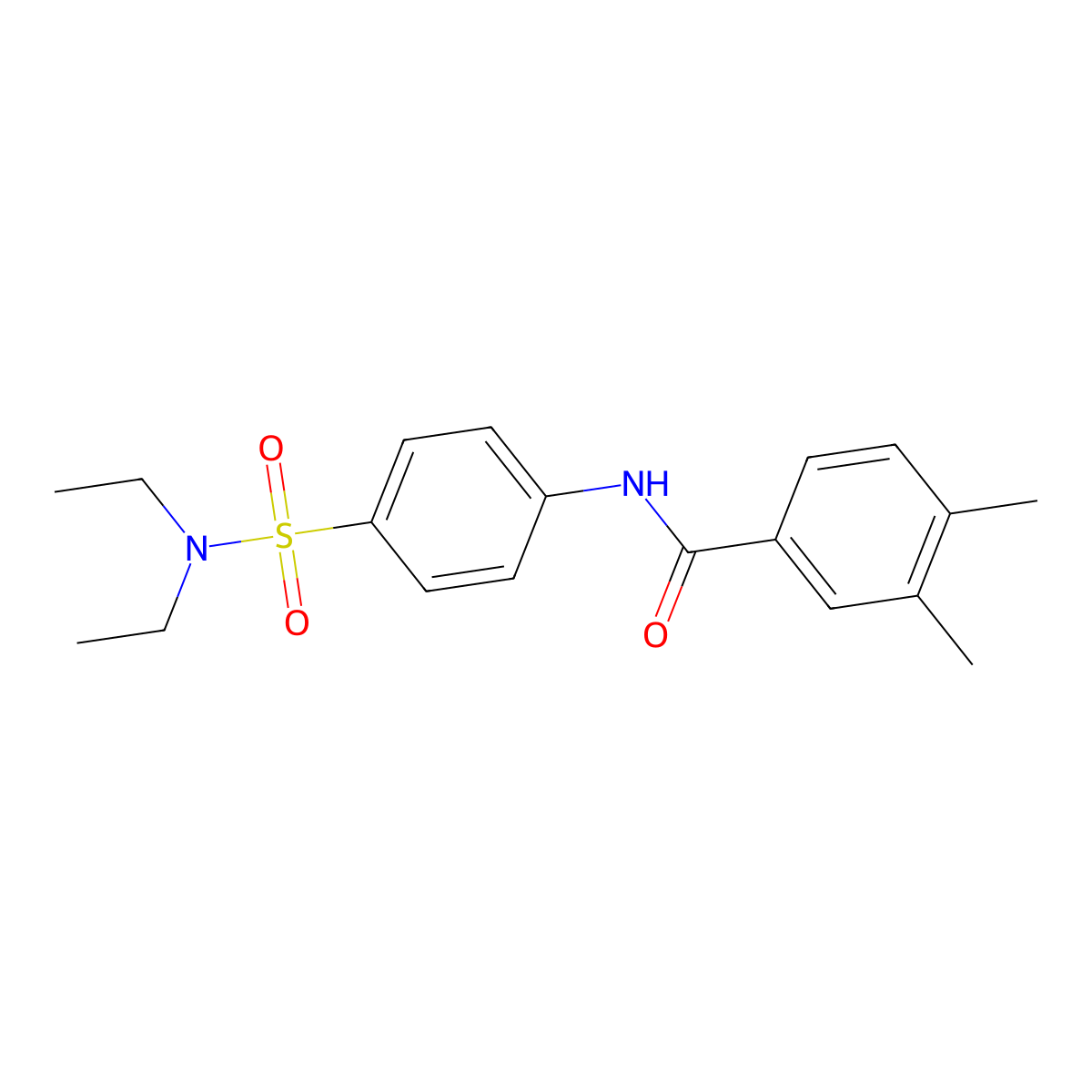 N-[4-(diethylsulfamoyl)phenyl]-3,4-dimethylbenzamide molecular structure, CAS 600163-48-2