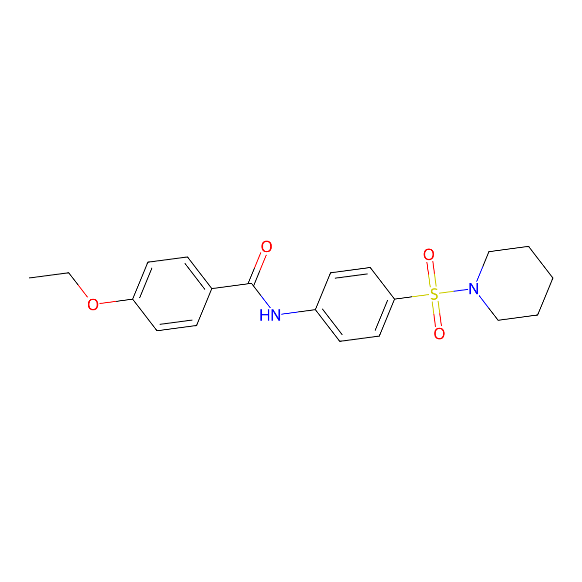 4-ethoxy-N-(4-piperidin-1-ylsulfonylphenyl)benzamide molecular structure, CAS 600163-55-1