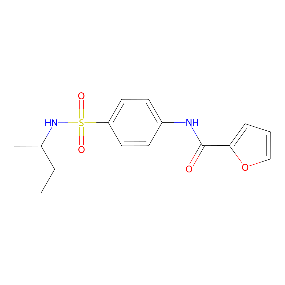 N-[4-(butan-2-ylsulfamoyl)phenyl]furan-2-carboxamide molecular structure, CAS 600163-64-2