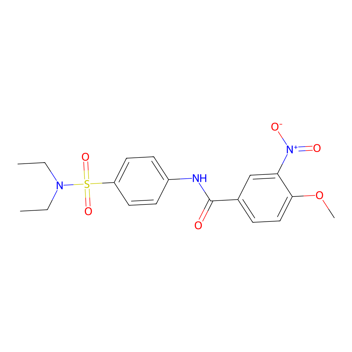 N-[4-(diethylsulfamoyl)phenyl]-4-methoxy-3-nitrobenzamide molecular structure, CAS 600163-78-8