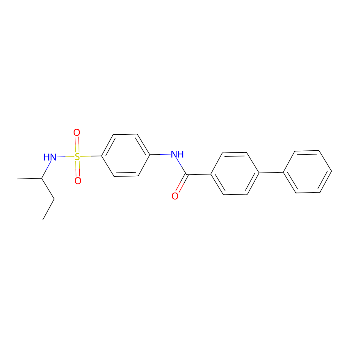 N-[4-(butan-2-ylsulfamoyl)phenyl]-4-phenylbenzamide molecular structure, CAS 600163-98-2