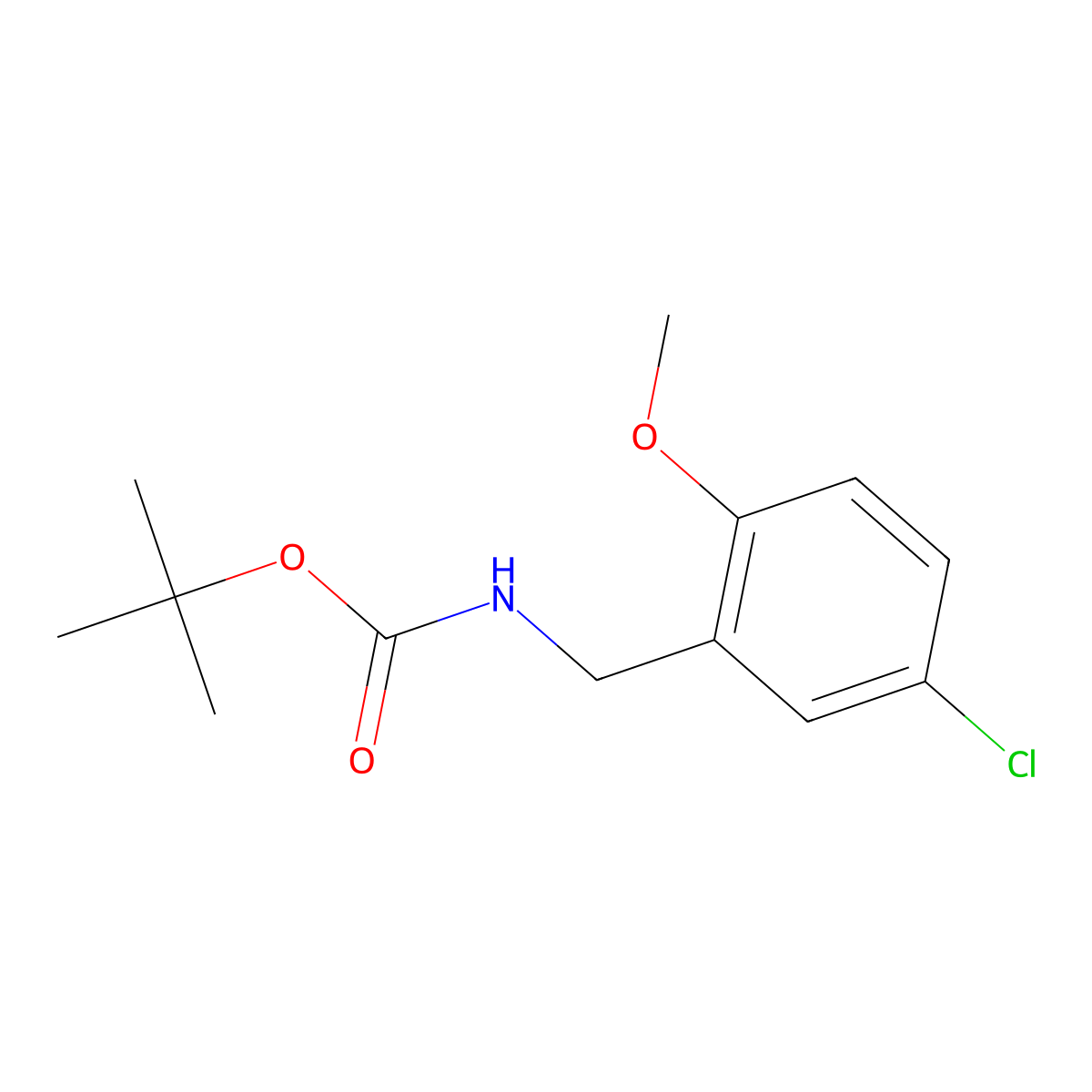 tert-Butyl (5-chloro-2-methoxybenzyl)carbamate molecular structure, CAS 600164-80-5
