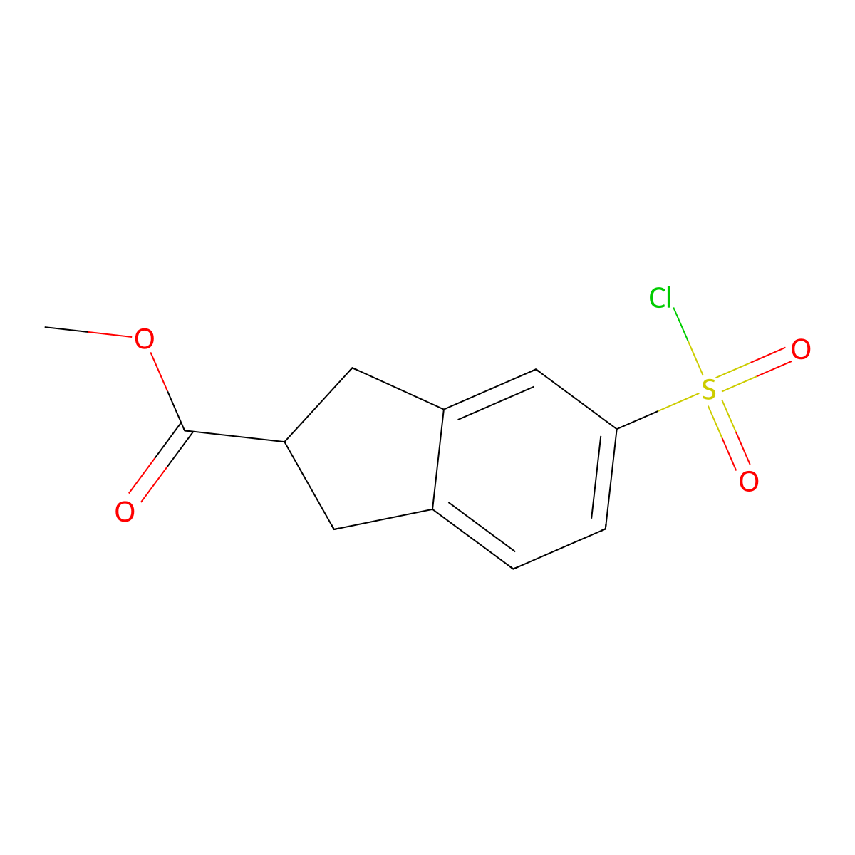 methyl 5-(chlorosulfonyl)-2,3-dihydro-1H-indene-2-carboxylate molecular structure, CAS 600166-73-2