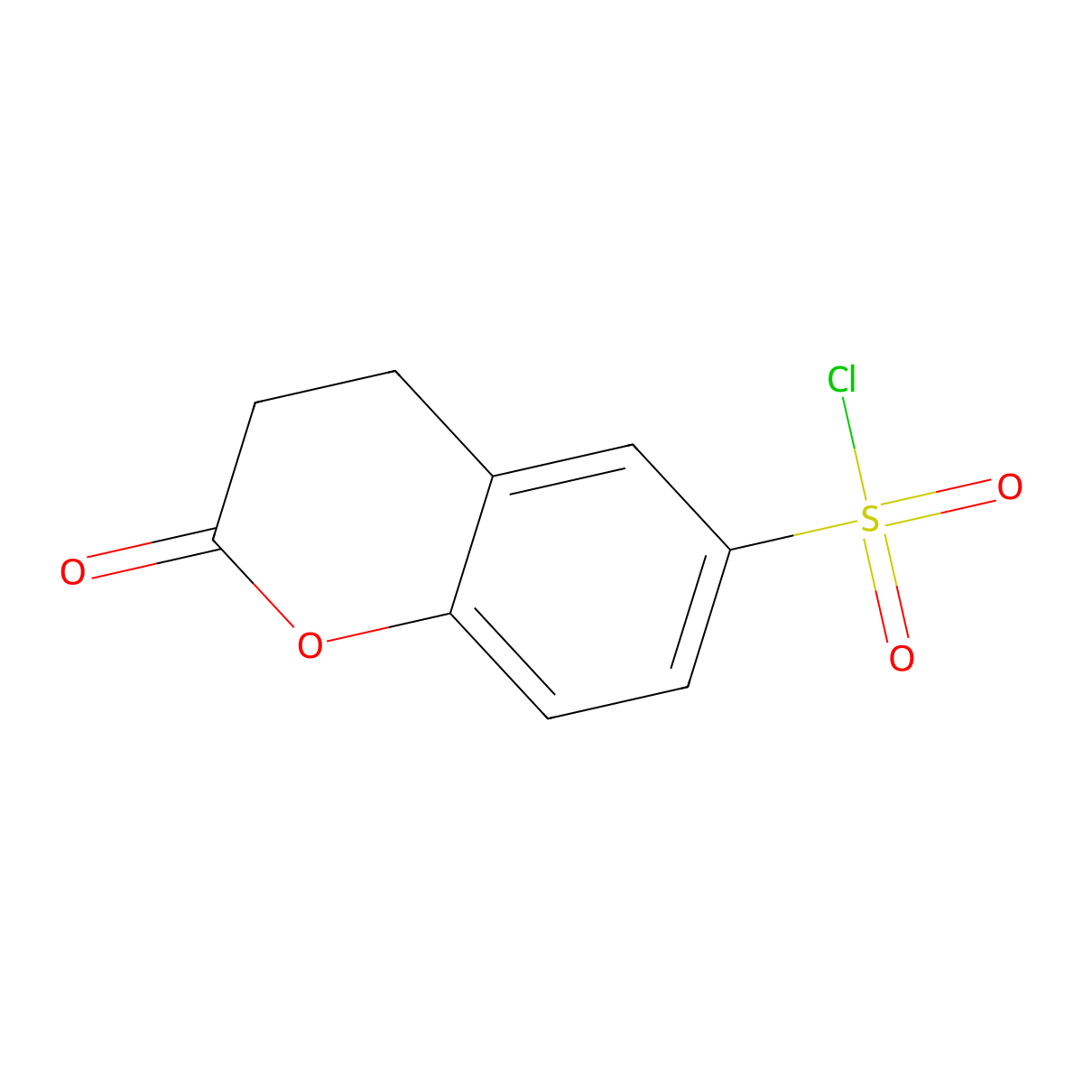 2-oxo-3,4-dihydro-2H-1-benzopyran-6-sulfonyl chloride molecular structure, CAS 600166-90-3