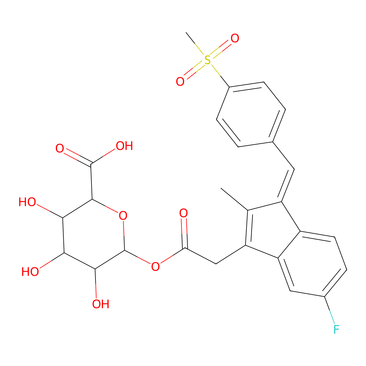 Sulindac sulfone acyl-b-D-glucuronide molecular structure, CAS 60018-37-3