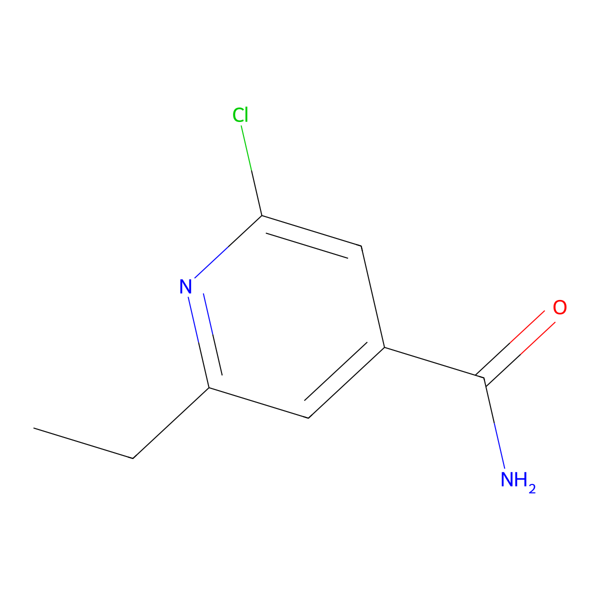 2-Chloro-6-ethylpyridine-4-carboxamide molecular structure, CAS 60019-49-0