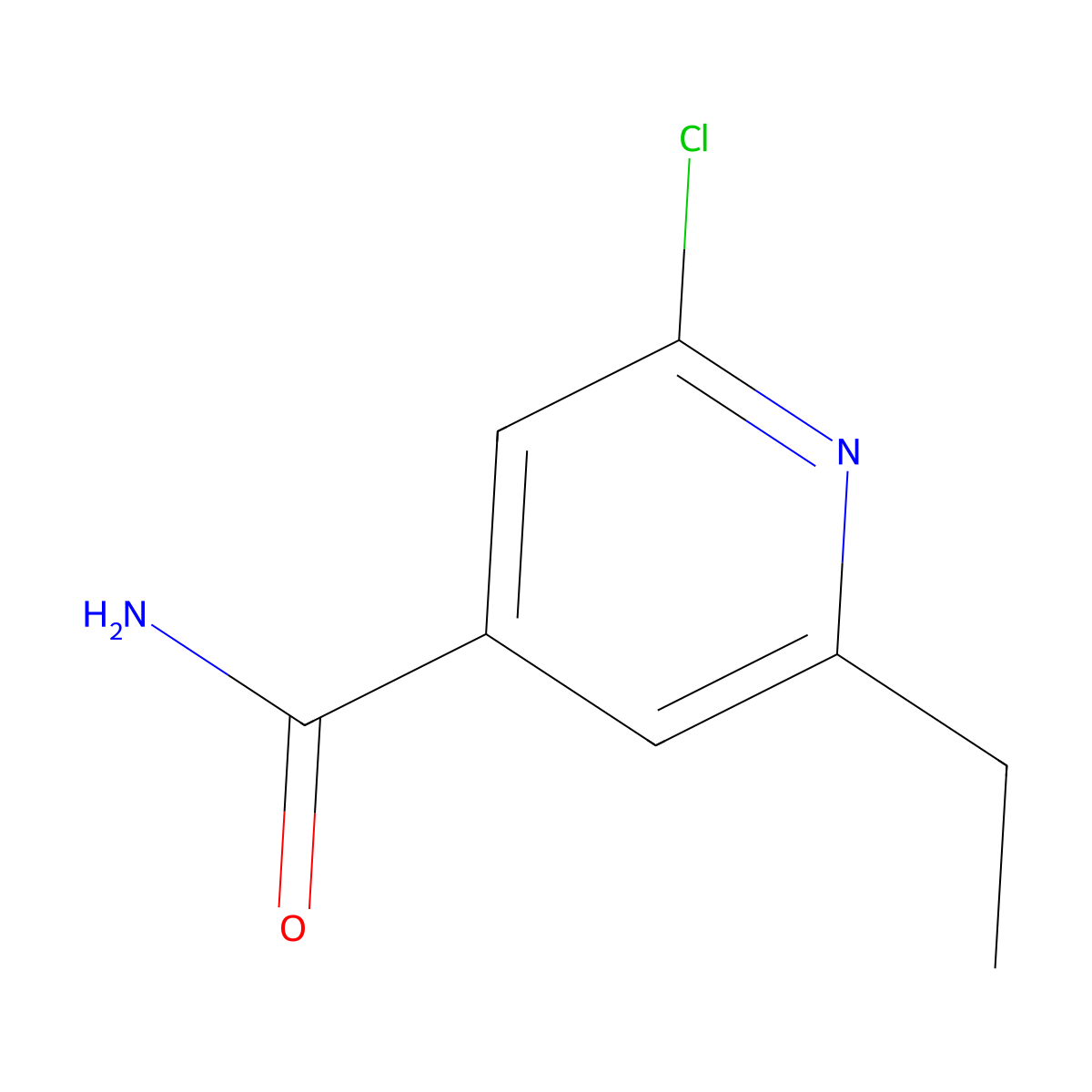2-Chloro-6-ethylpyridine-4-carboxamide molecular structure, CAS 60019-49-0