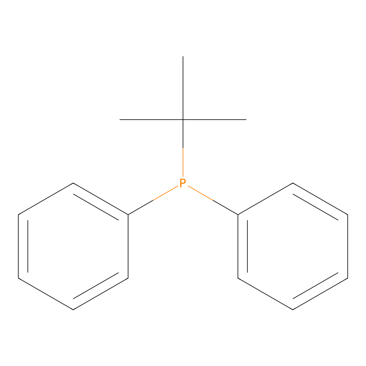 tert-Butyldiphenylphosphine molecular structure, CAS 6002-34-2